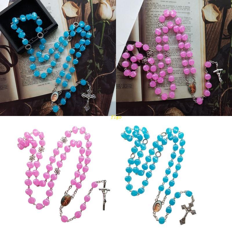 Chuỗi Hạt Đeo Cổ Bằng Thủy Tinh Hình Chữ Thập Thời Trang