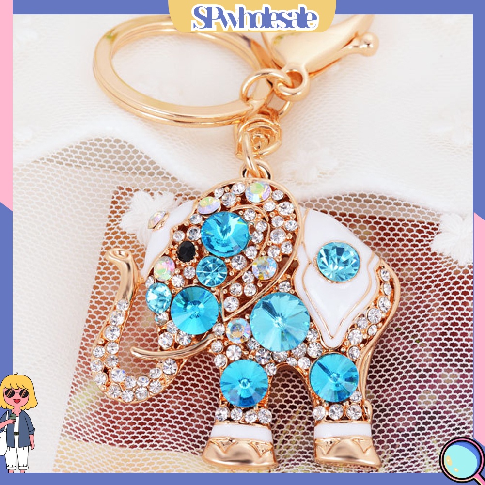 <SPwholesale> Móc Khóa Hình Chú Voi Đính Đá Dễ Thương