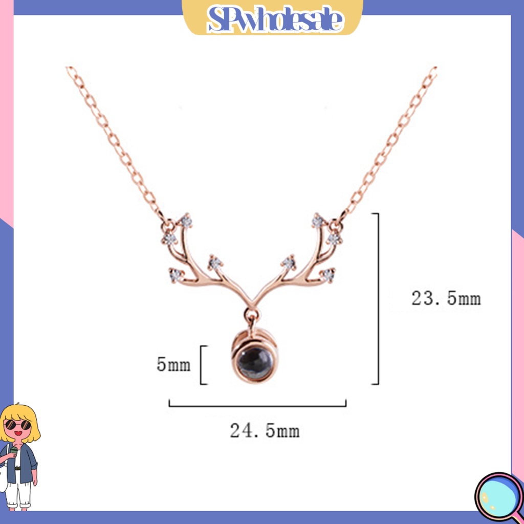 &lt;SPwholesale&gt; Vòng cổ Mạ Bạc Hình Sừng Hươu Thân Thiện Với Làn Da Cho Nữ