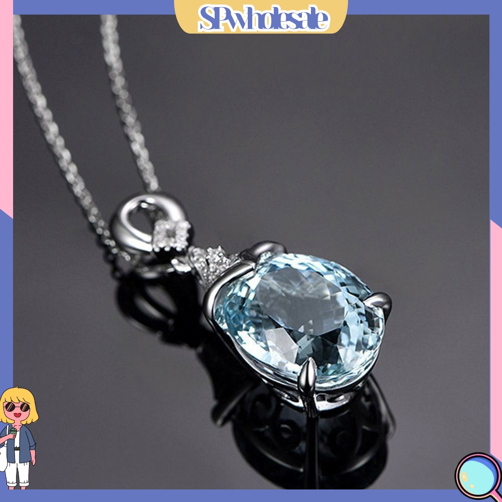 &lt;SPwholesale&gt; Vòng cổ Mặt Hình Giọt Nước Đính Đá Lấp Lánh