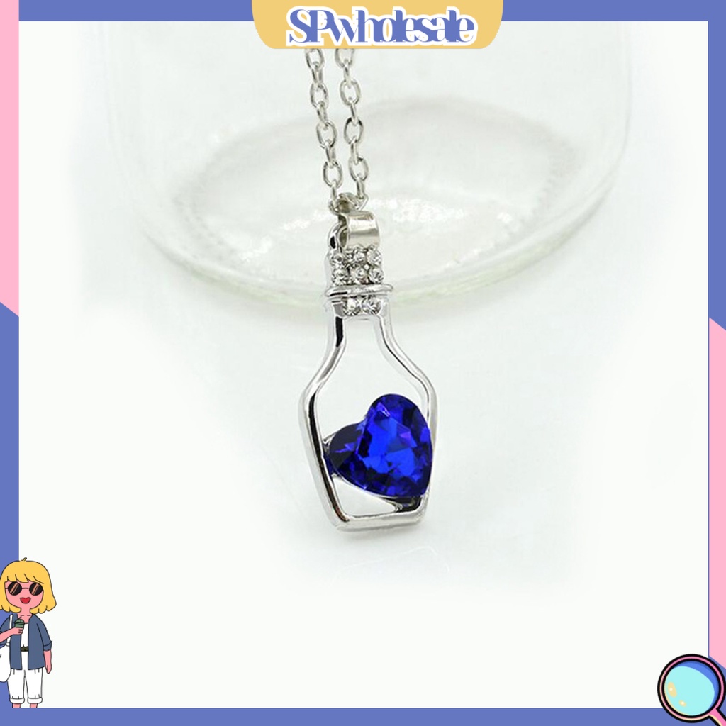 &lt;SPwholesale&gt; Vòng Cổ Choker Hợp Kim Mặt Hình Trái Tim Pha Lê Nhân Tạo Chống Trầy Xước Tối Giản Làm Quà Tặ