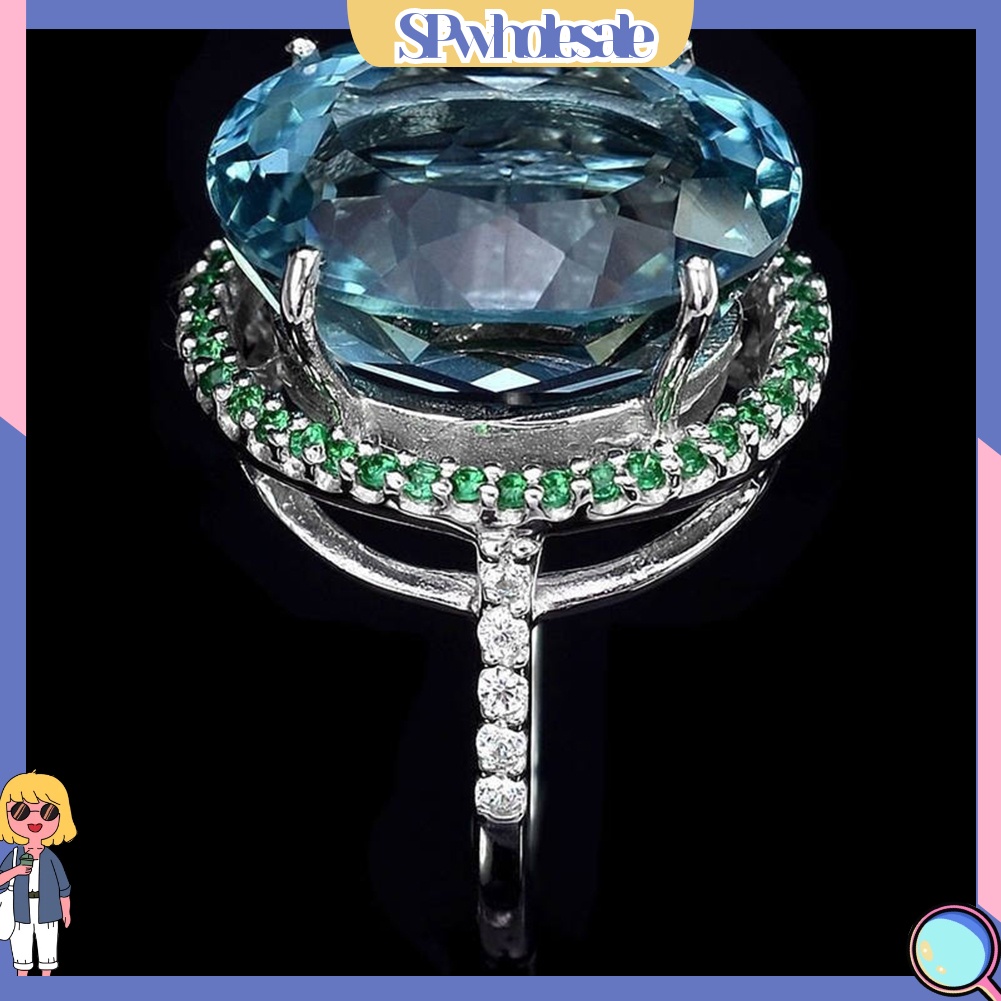 <SPwholesale> Nhẫn Đính Hôn Đính Đá Topaz Nhân Tạo Phong Cách Vintage Dành Cho Nữ