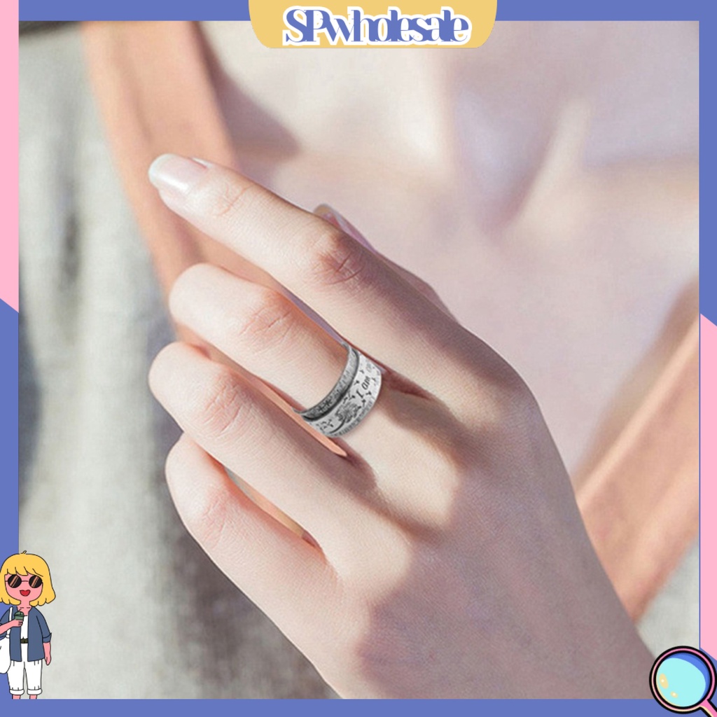 &lt;SPwholesale&gt; Nhẫn Đôi Khắc Chữ I Am Enough Loyal Phong Cách Retro
