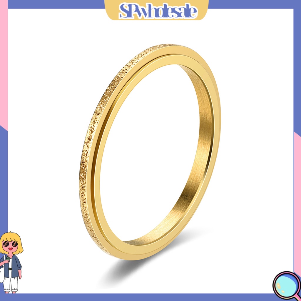 &lt;SPwholesale&gt; Nhẫn Đeo Tay Bằng Thép Không Gỉ 2mm Thời Trang Sành Điệu Cho Nữ