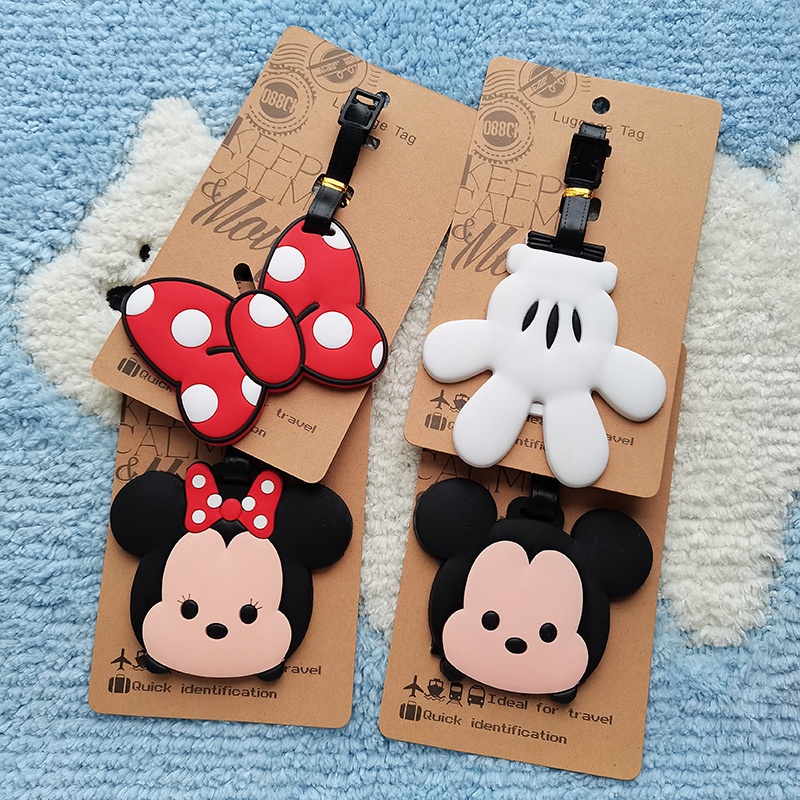 Thẻ Đánh Dấu Hành Lý / Thẻ Đánh Dấu Hình Chuột mickey / minnie Bằng Cao Su Mềm Sáng Tạo Dùng Khi Đi Du Lịch