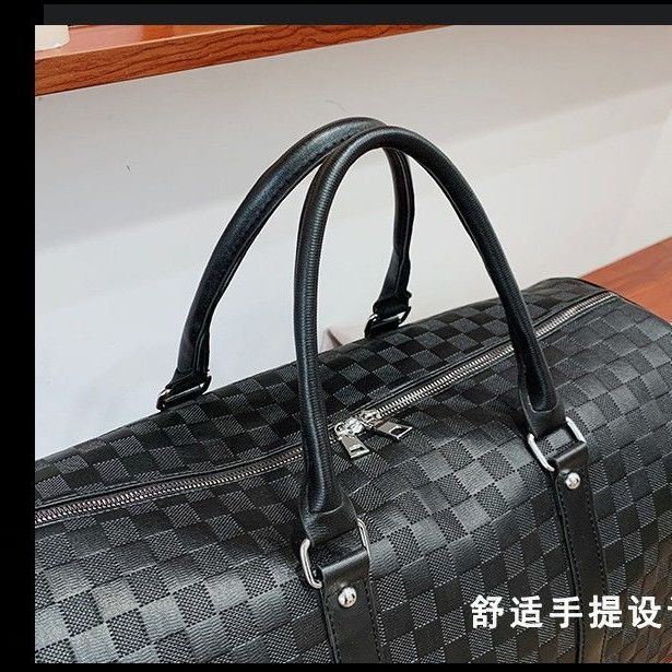 Túi Xách Da Mềm Cỡ Lớn Họa Tiết Dập Nổi Sọc Ca Rô Thời Trang Tiện Dụng Mang Theo Du