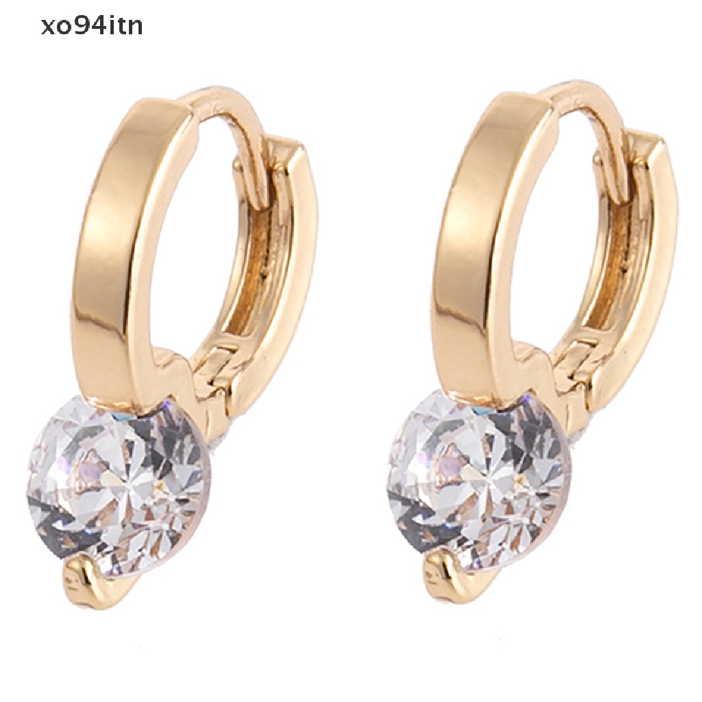 1 Đôi Khuyên Tai Tròn Đính Đá Thời Trang