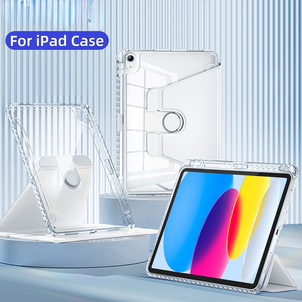 Bao Da Máy Tính Bảng Bảo Vệ 360 Độ Cho iPad Air 5 4 10.9 10th Pro 11 "2nd 3rd 4th iPad 10.2 7th 8th 9th 10.5 9.7° Vỏ Bọc Xoay Chiều Cao Chuyên Dụng