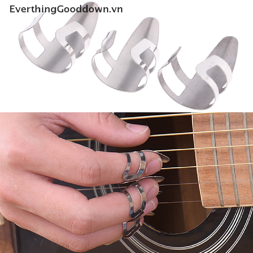Everthingood Bộ 3 Miếng Gảy Đàn guitar Bằng Thép Không Gỉ