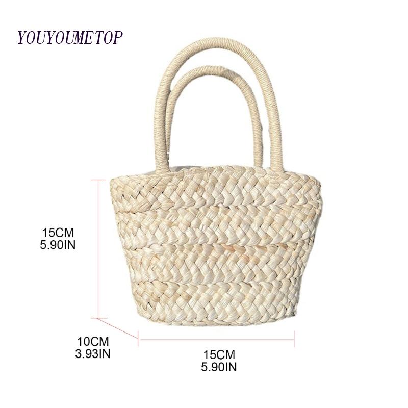 Youyo Túi Xách Tote Đan Rơm Đựng Điện Thoại Đi Mua Sắm Mùa Hè Cho Nữ