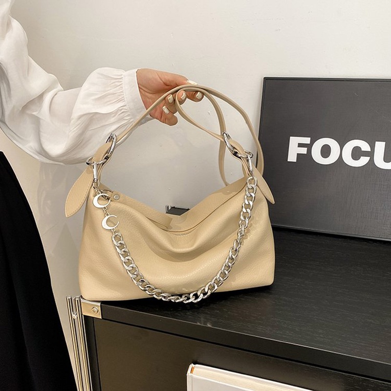 Túi Xách Cỡ Lớn Phối Dây Xích Đeo Vai Kiểu retro Hàn Quốc Thời Trang Cho Nữ