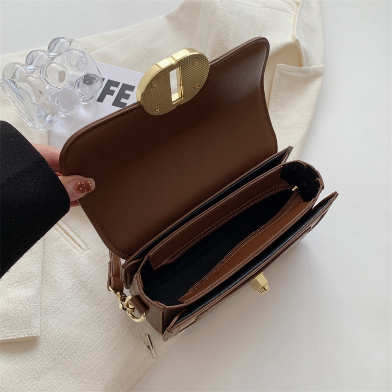 Túi Đeo Vai Hình Vuông Màu Sắc Đơn Giản Chất Lượng Cao Phong Cách retro Dành Cho Nữ