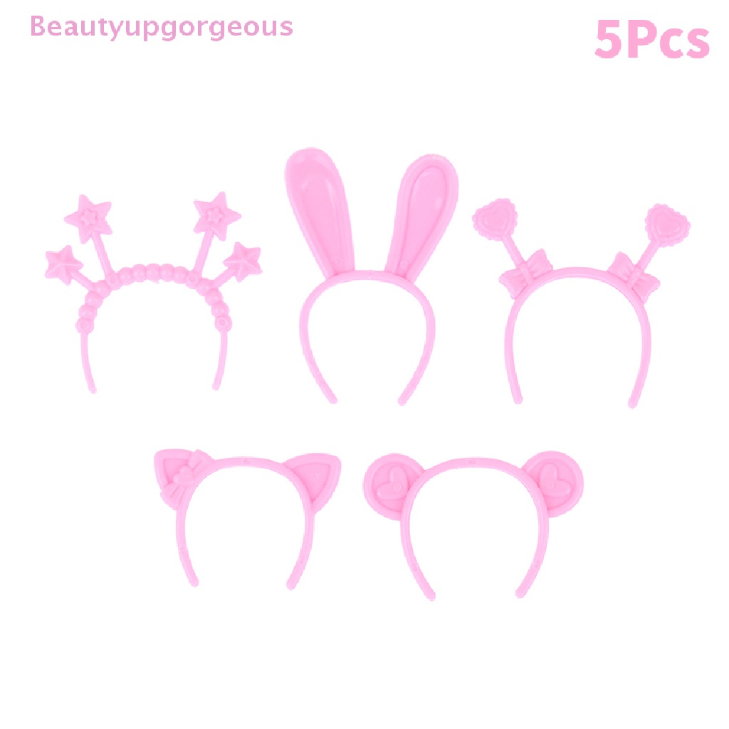 Set 5 Băng Đô Tai Thỏ / Mèo / Gấu Mini 30cm Cho Búp Bê