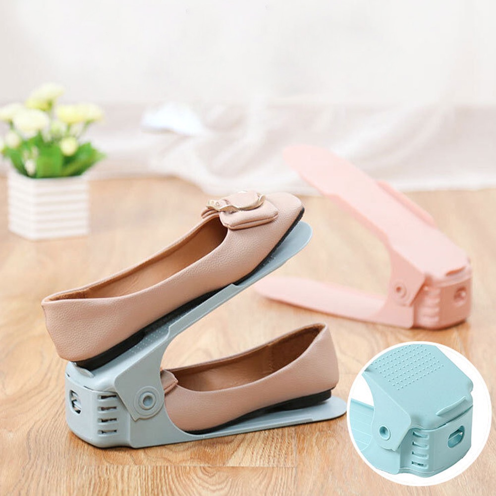 Giá Đỡ Kẹp Giày Màu Trơn Có Thể Điều Chỉnh Tiện Lợi | Giá Để Giày Tiết Kiệm Không Gian Tiện Lợi