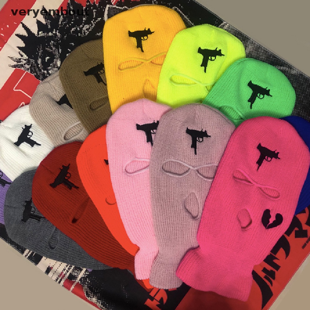 Mũ beanie Trùm Đầu Che Phủ Cổ 3 Lỗ Giữ Ấm Phong Cách Hip Hop Unisex