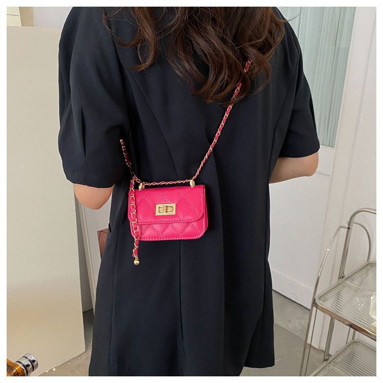 Túi Xách Mini Đính Đá Phối Dây Xích Thời Trang Cao Cấp Cho Nữ