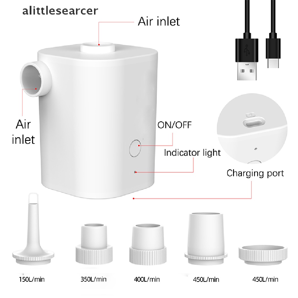 Ống Bơm Hơi Nhỏ Gọn Có Thể Sạc Lại Tiện Dụng Khi Đi Cắm Trại