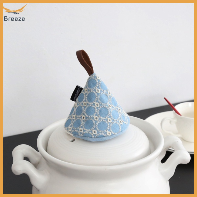 Vỏ Bọc Nắp Nồi Chống Bỏng Hình Nón Thêu Họa Tiết Có Dây Đeo Tiện Dụng Cho Nhà Bếp