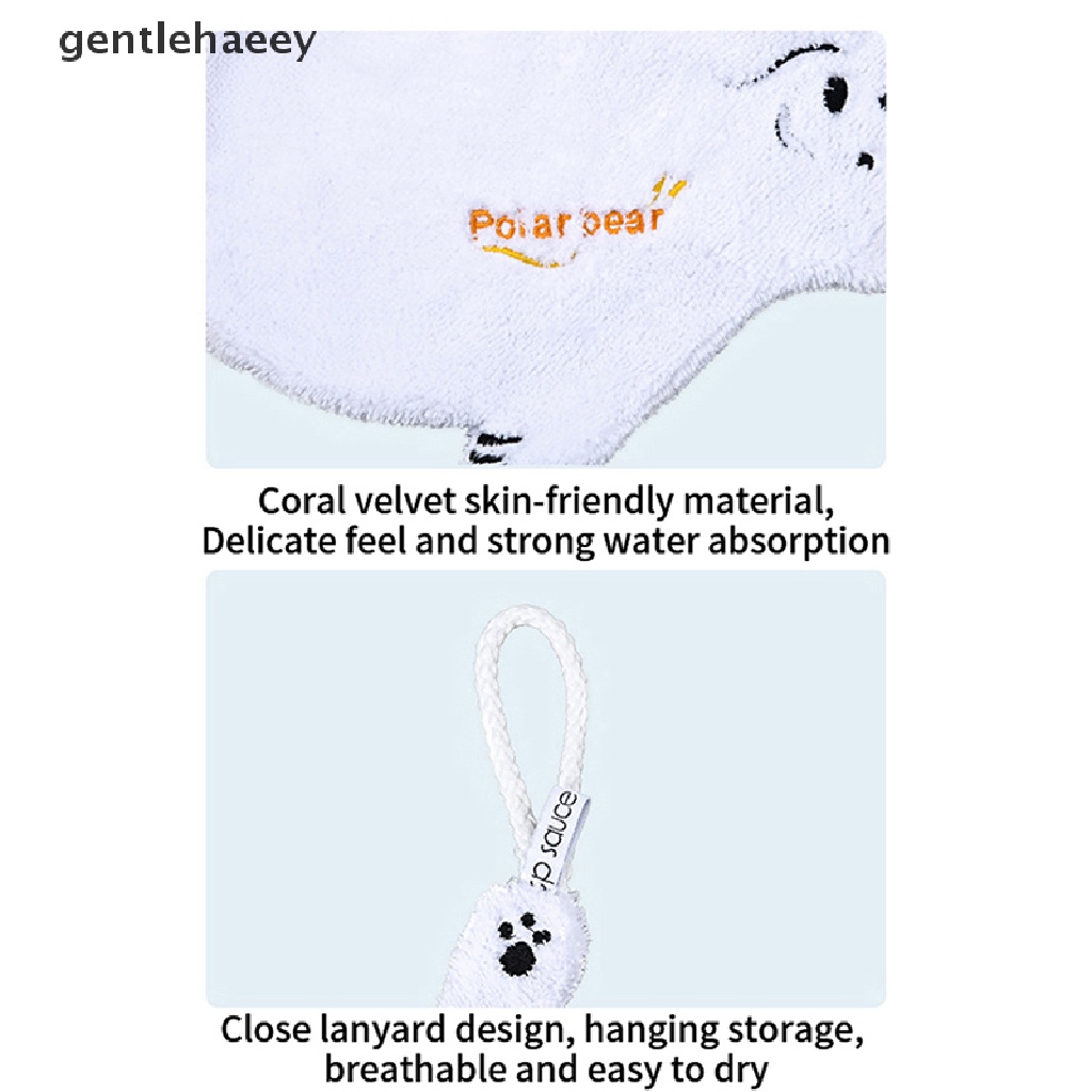 Gent Khăn Lau Tay Vải Nhung San Hô Mềm Mại Thấm Hút Tốt Hình Gấu Đáng Yêu Treo Nhà Tắm / Lau Chén Dĩa