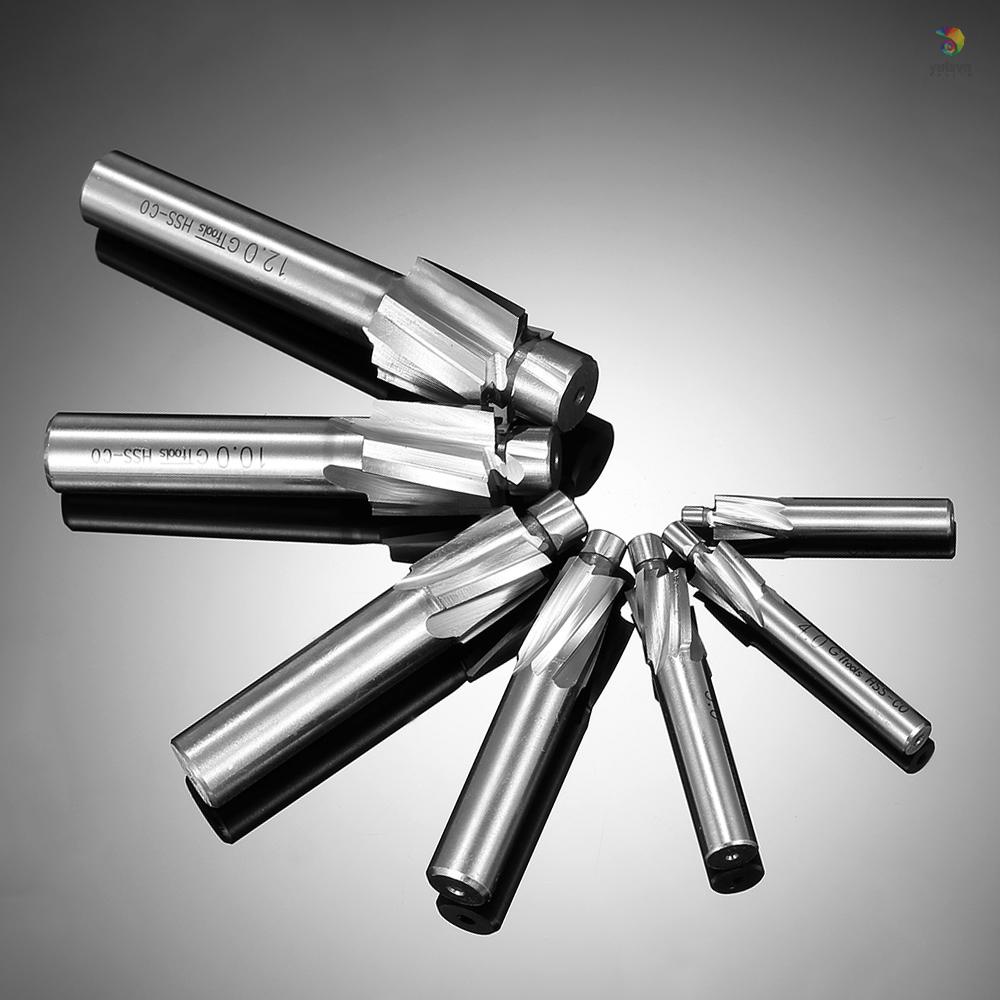 Bộ 7 Mũi Khoan M3-M12 4 Rãnh Thẳng Bằng Thép Tốc Độ Cao Chất Lượng Cao