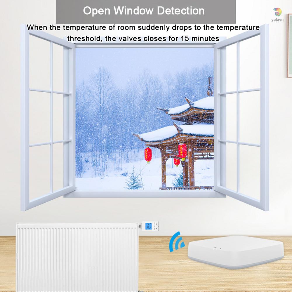 Van Tản Nhiệt TRV Điều Khiển Nhiệt Độ Thông Minh yala) Tuya Zigbee Màn Hình LCD