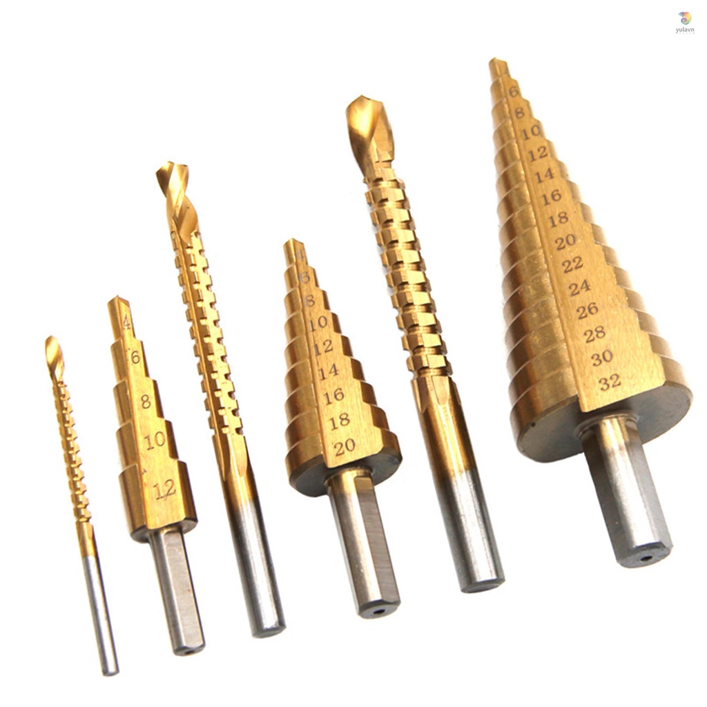 Bộ 6 Mũi Khoan Bước HSS Bằng Thép Không Gỉ Tiện Dụng