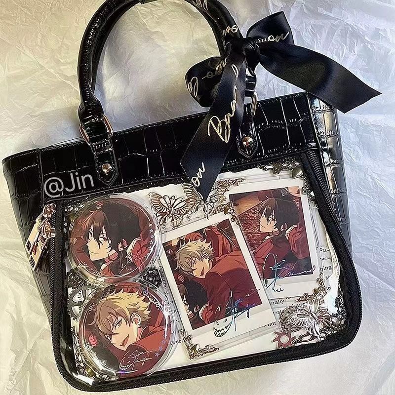 Túi Xách Đeo Vai Họa Tiết Da Cá Sấu Phối Ruy Băng Thanh Lịch