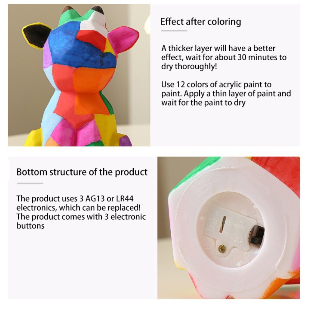 Đèn Ngủ Hình Khủng Long Vẽ Tay Dễ Thương