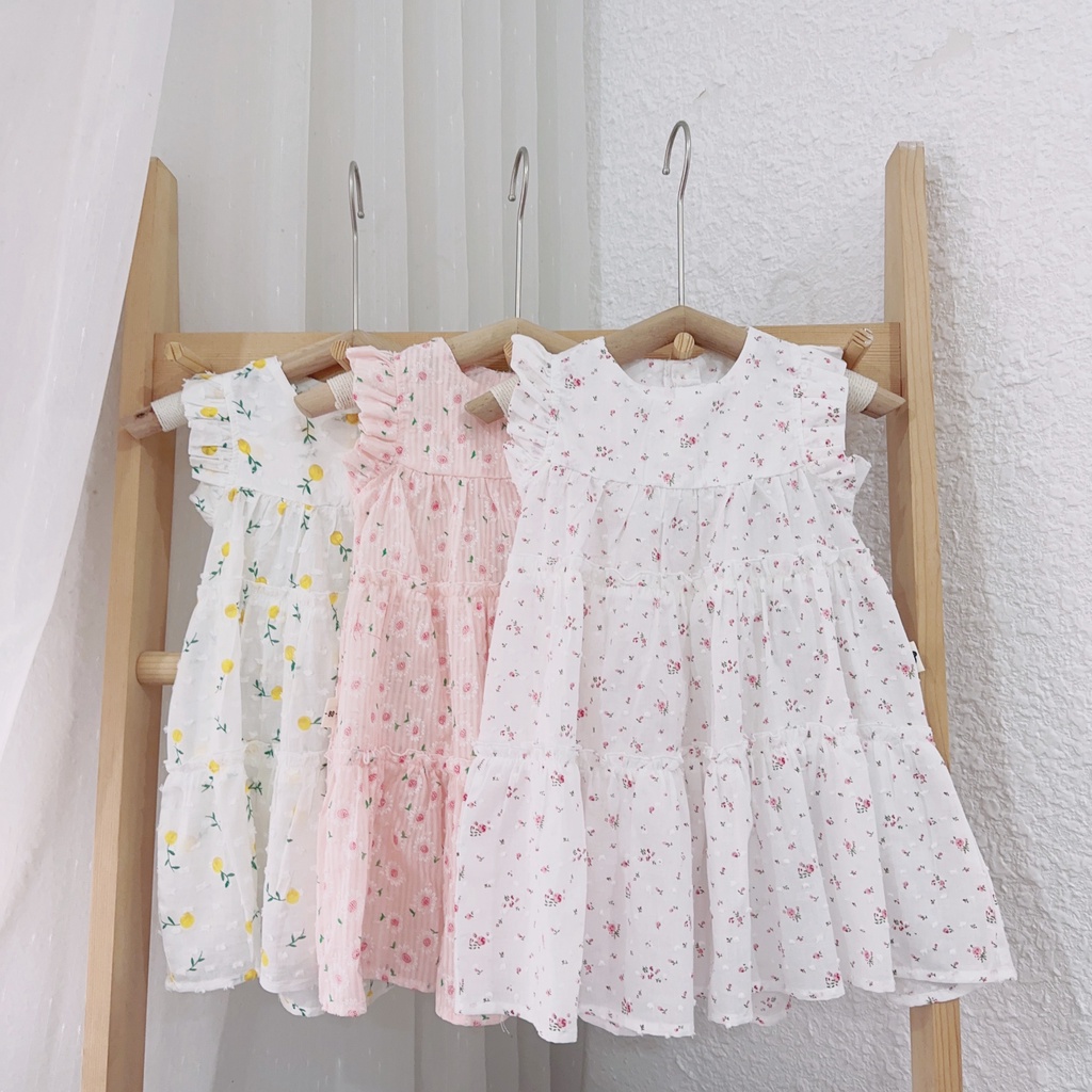 [8-20kg] Váy thô hoa nhí 3 tầng cánh tiên mozikids mẫu 2023