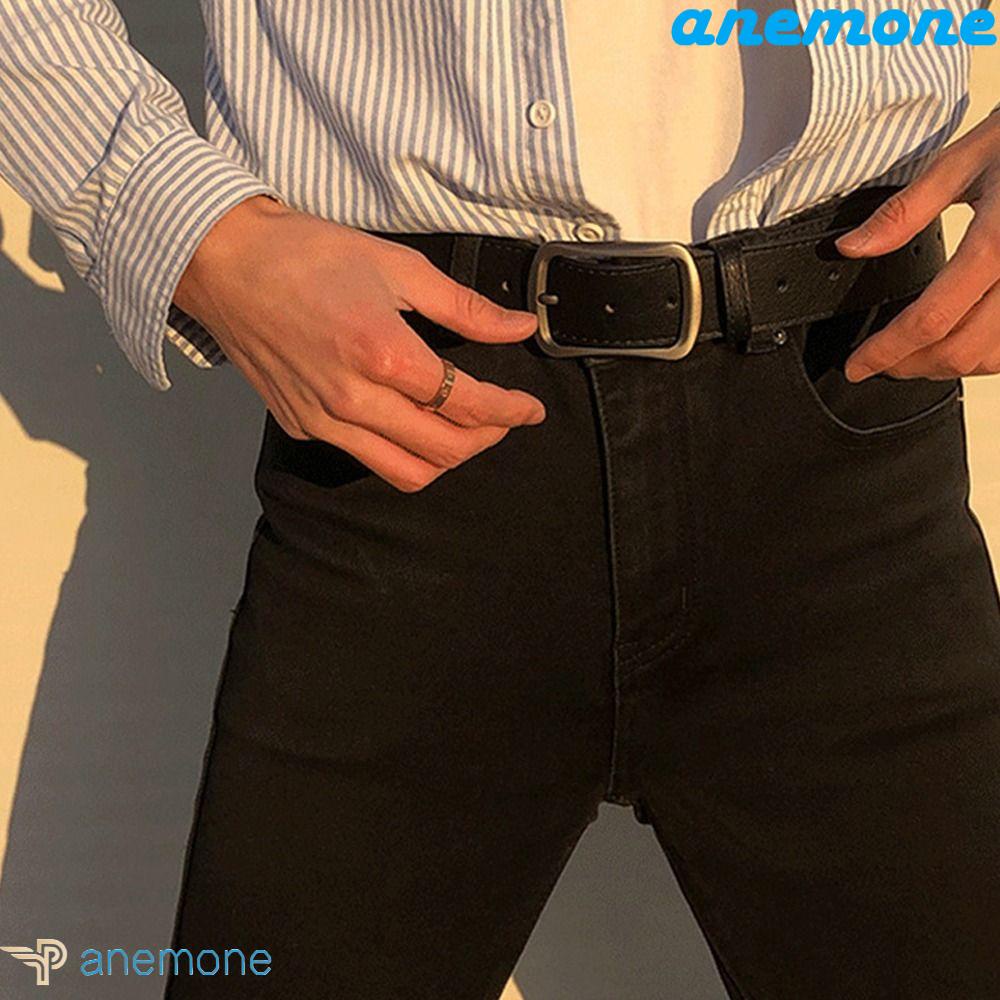 Thắt Lưng Da PU Màu Trơn Khóa Ghim Cài Phong Cách Vintage Dành Cho Nữ