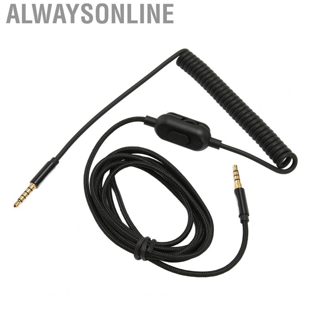 Alwaysonline Headphone Spring Cable  Braid Sound Coiled Adjustable Volume for A10 A40 Astro