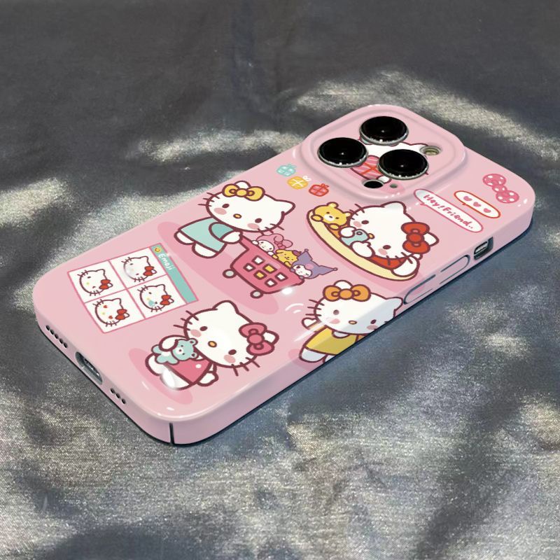 Ốp Điện Thoại Cứng Họa Tiết Hoạt Hình Mèo Kitty Dễ Thương Cho iPhone1311 14pro / max8p xsmax Apple 12 X7N7