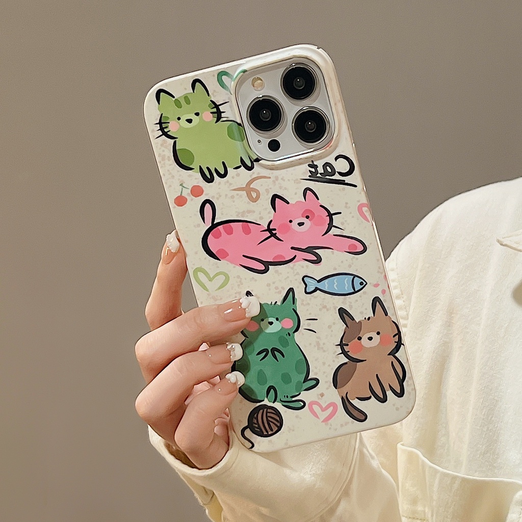 Ốp Điện Thoại PC Cứng Họa Tiết Hoạt Hình Graffiti Bảo Vệ Toàn Diện Cho iPhone 14 13 Pro Max 11 12