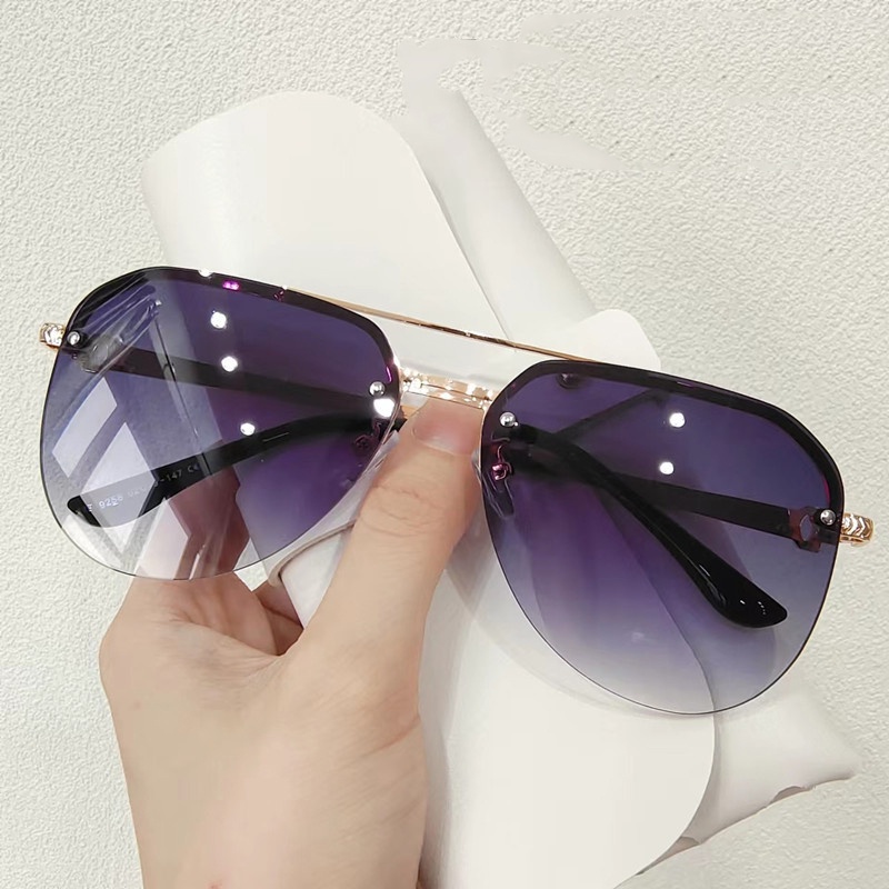 Kính Mát Gọng Kim Loại Lớn Thời Trang Hàn Quốc