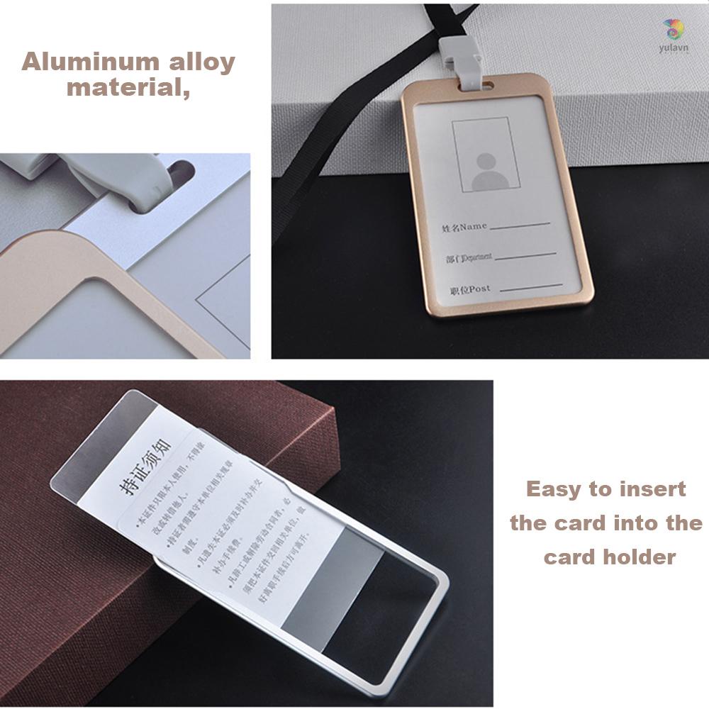 Hộp Đựng Thẻ ID Bằng Hợp Kim Nhôm Kèm Dây Đeo Tiện Dụng