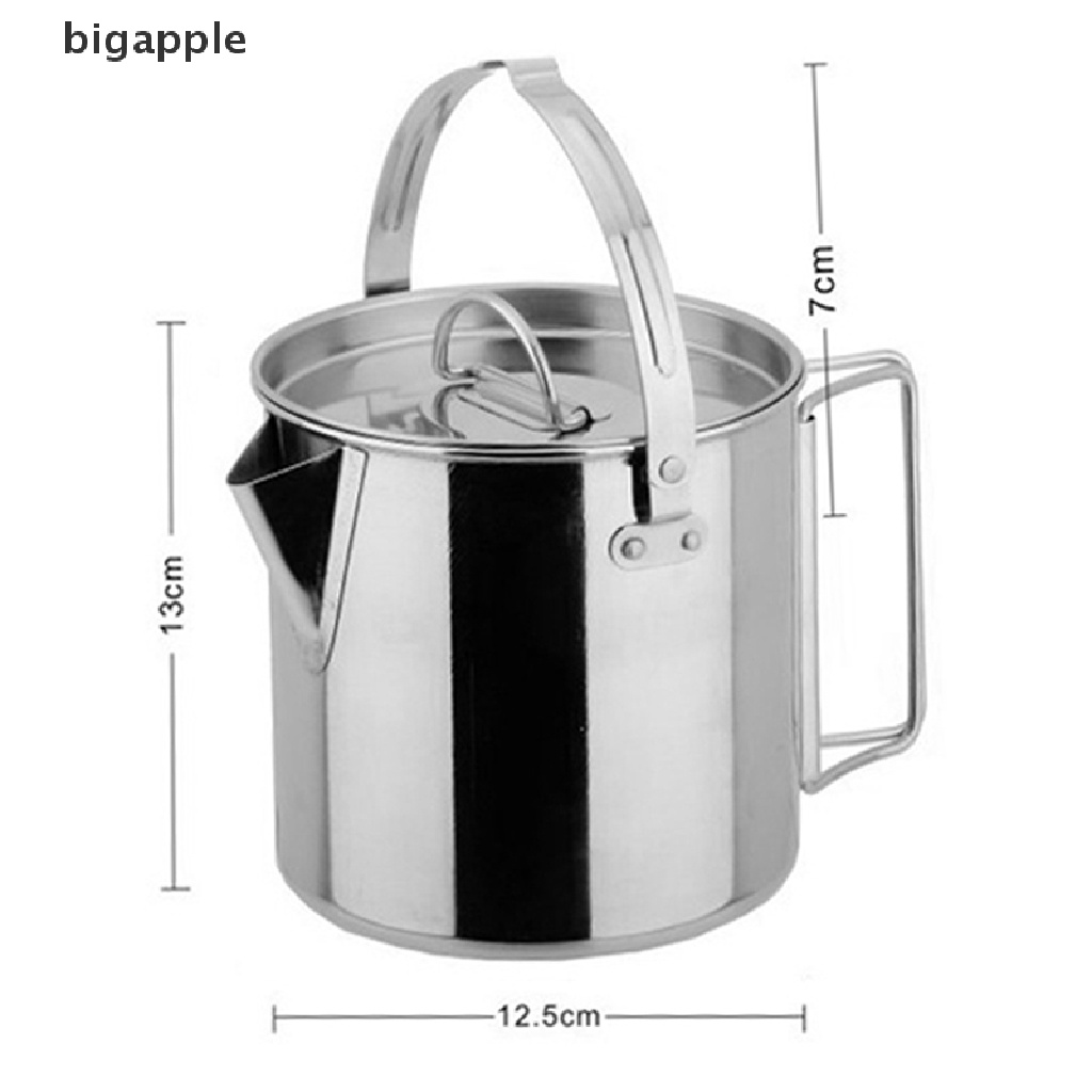 Ấm Đun Nước Bằng Thép Dung Tích 1.2L Thiết Kế Nhỏ Gọn Tiện Dụng Mang Theo Du Lịch Dã Ngoại