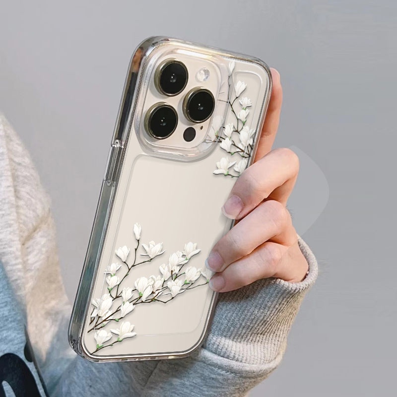 ✅Ốp Điện Thoại Trong Suốt Họa Tiết Hoa Anh Đào Xinh Xắn Cho iPhone14promax12 LTQ8 xs Apple Space 13 11