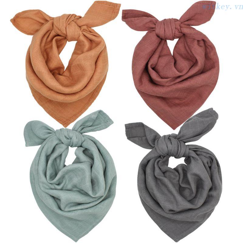 Yếm Ăn Cotton Tre Hai Lớp Mềm Mại Thoáng Khí Chống Burp Cho Bé Sơ Sinh