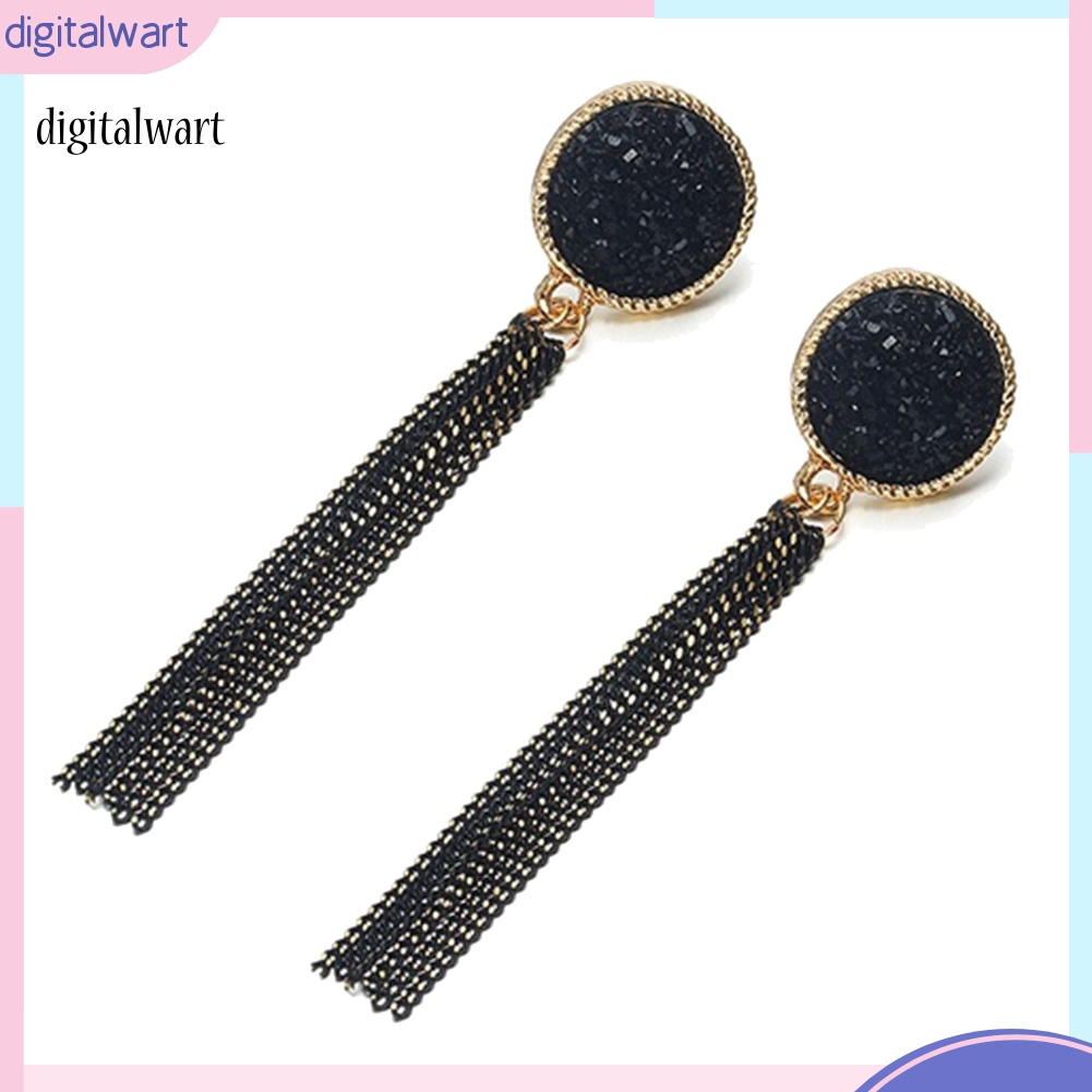 Kỹ Thuật Số| Bông Tai HợP Kim DạNg DàI Tua Rua ĐíNh Đá ThờI Trang