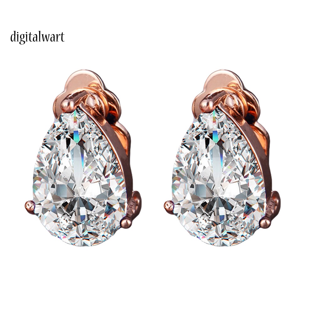 Kỹ Thuật Số| Hoa Tai Đính Đá Hình Giọt Nước Thời Trang Cho Nữ