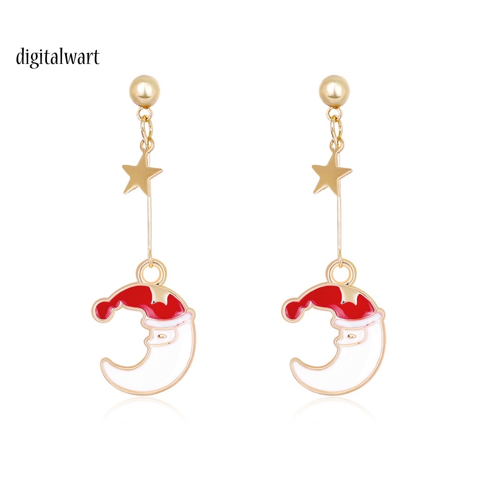 Kỹ Thuật Số| Bông Tai Hình Mặt Trăng Thời Trang Giáng Sinh Dành Cho Nữ