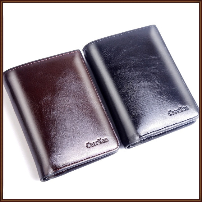 Ví Da Pu Dáng Ngắn Đựng Thẻ / Tiền Xu Có Khóa Kéo Kiểu Retro Cá Tính Cho Nam