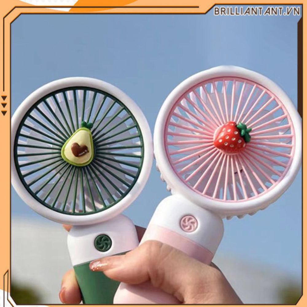 Quạt Nhỏ Cầm Tay Trái Cây Mini Có Đế Giá Đỡ Điện Thoại Di Động Quạt Để Bàn Sinh Viên Văn Phòng Tiện Dụng Quà Tặng Bri
