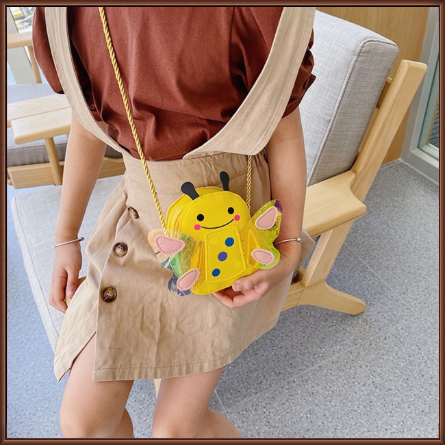 Túi Đeo Chéo Da Pu Họa Tiết Hoạt Hình Động Vật Dễ Thương Cho Bé