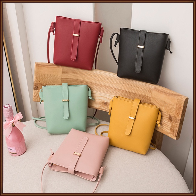 Túi Da Pu Đeo Chéo Mini Đựng Điện Thoại Thiết Kế Đơn Giản Cho Nữ