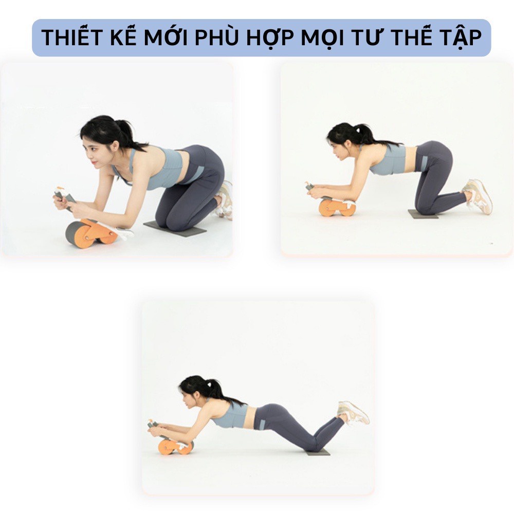 Con lăn Tập Cơ Bụng Trợ Lực Thế Hệ Mới 2023, Bánh xe hỗ trợ tập Plank Tự Động Tiện Dụng