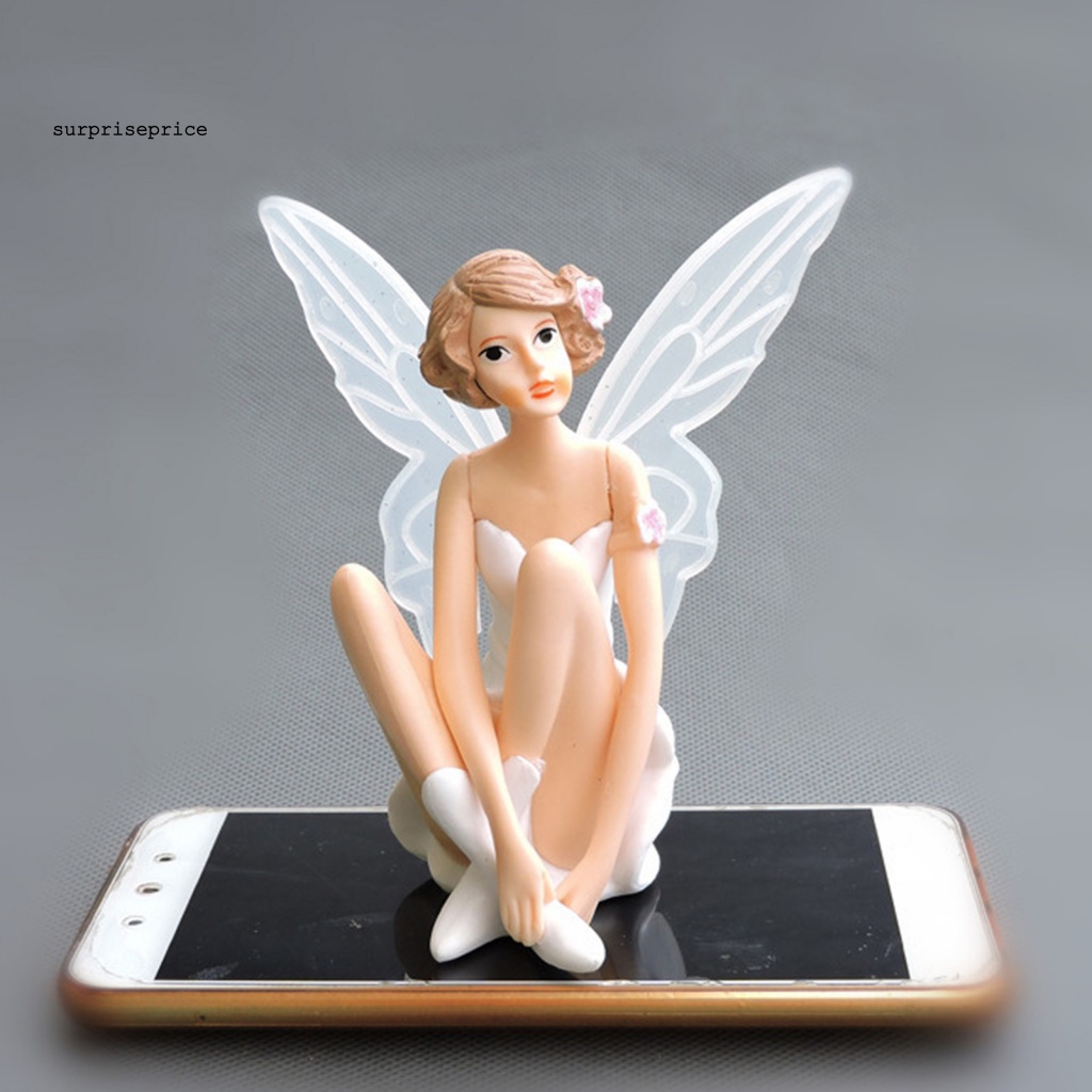 Set 3 Que Cắm Trang Trí Bánh Kem Hình Thiên Thần Bằng PVC Dễ Thương