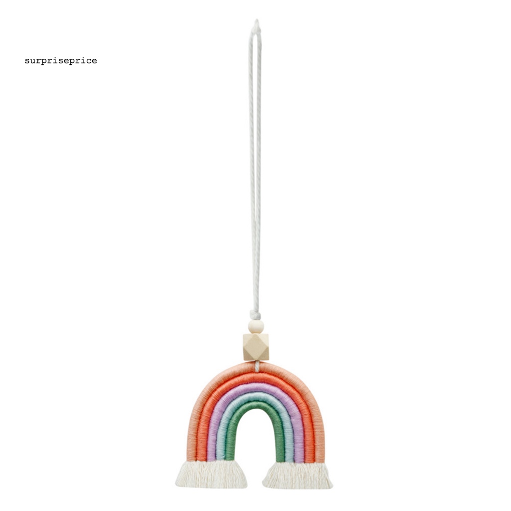 Phụ Kiện Treo Trang Trí Xe Hơi Hình Cầu Vồng Bằng Dây Cotton Bện