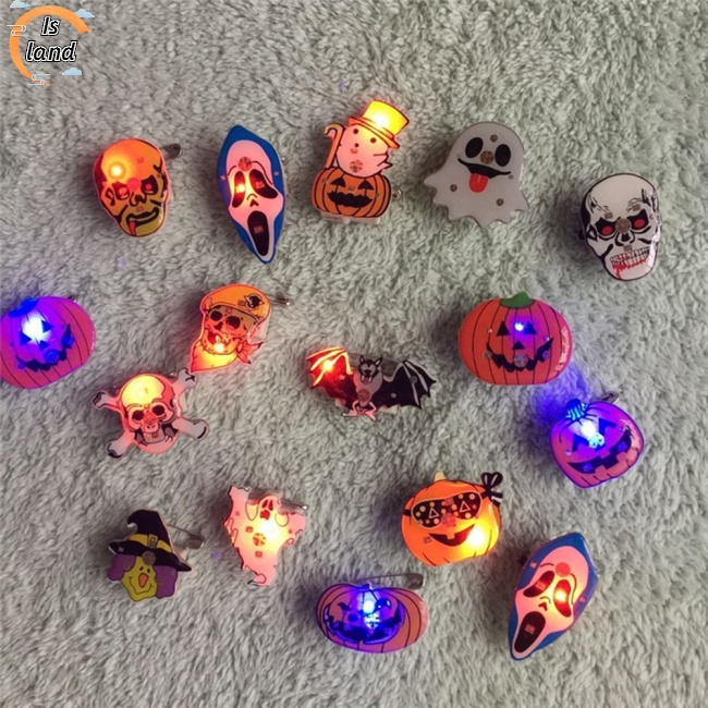 Huy Hiệu Cài Áo Hình Đầu Lâu / Bí Ngô Màu Dạ Quang Phong Cách Halloween