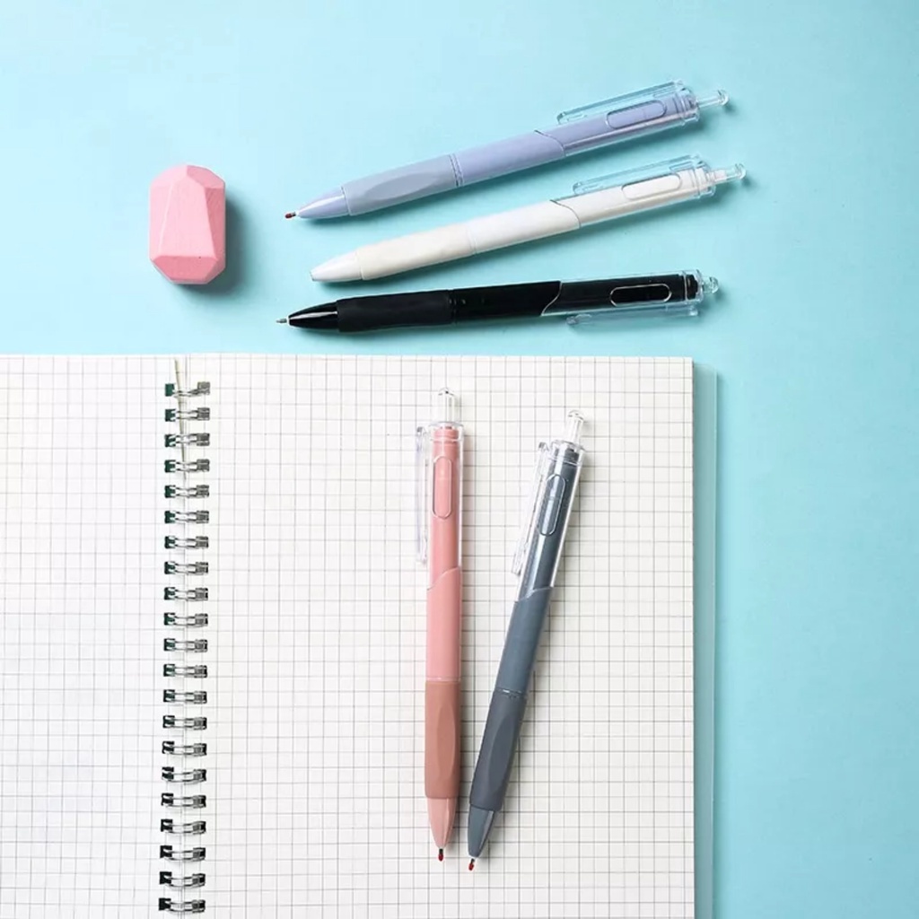 PVN59042 Bút Bi Mực Đen Ngòi 0.5mm Thiết Kế Đơn Giản Cho Học Sinh